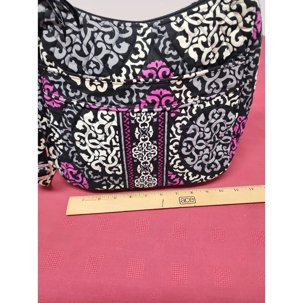 Vera Bradley Crossbody Bag  Canterbury Magenta Top Zip Adjustable Strap Retired